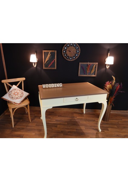 100 cm Çekmeceli Masif Krem Naturel Çalışma Masası fırsatları