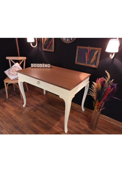 100 cm Çekmeceli Masif Krem Naturel Çalışma Masası indirimleri