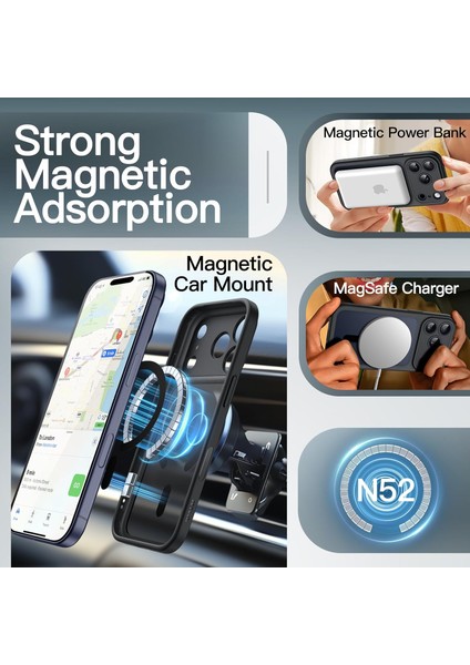 Apple iPhone 17 Pro Max Kılıf Mat Magsafe Şarj Özellikli Darbe Önleyici Hassas Buton Lansman Renkli Yumuşak Kenarlı Kapak