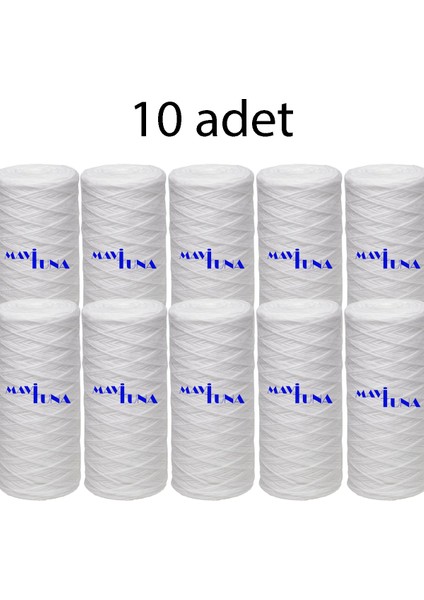 10 Adet 5″ Inç (12,7 Cm) Ip Iplik Sargılı Su Arıtma Kartuş Filtresi – Standart 5"×2.5″