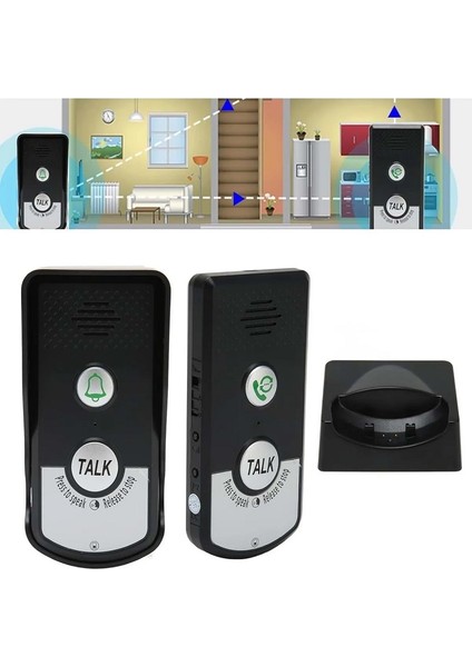 Telsiz Uzun Menzilli Kablosuz Kapı Zili Ünitesi Su Geçirmez Interkom Elektronik Kablosuz 2 Yönlü Ses Iletimi