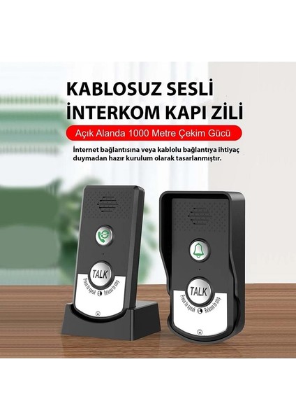 Telsiz Uzun Menzilli Kablosuz Kapı Zili Ünitesi Su Geçirmez Interkom Elektronik Kablosuz 2 Yönlü Ses Iletimi indirimleri