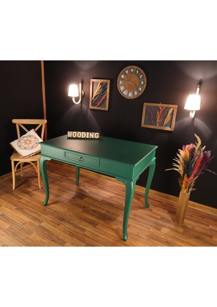 100 cm Çekmeceli Masif Yeşil Çalışma Masası fiyatları
