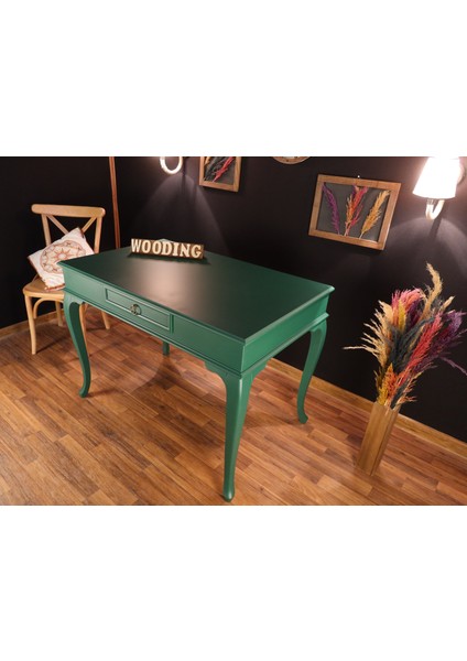 100 cm Çekmeceli Masif Yeşil Çalışma Masası indirimleri