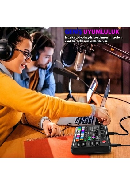 Stüdyo Ses Mikseri Şarjlı Dj Canlı Yayın Kondenser Mikrofon Bağlantısı F998 Bluetooth Bağlantısı