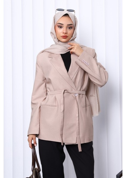 Vizon Kruvaze Yaka Düğmeli Blazer Ceket modelleri