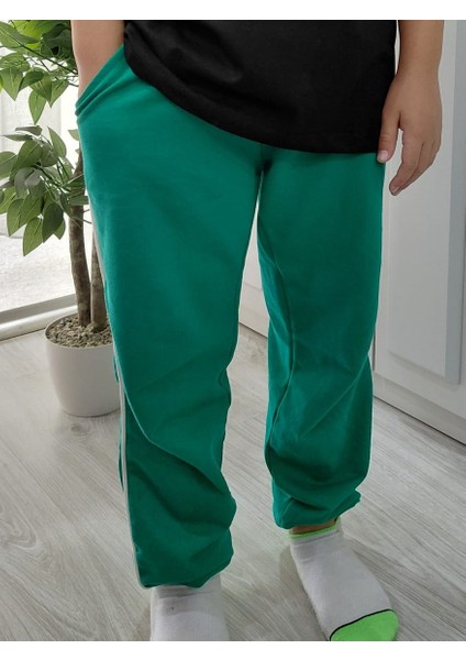 Yüksek Kalite Beli Bağcıklı Pamuklu Koyu Yeşil Erkek Çocuk Eşofman Altı fiyatları