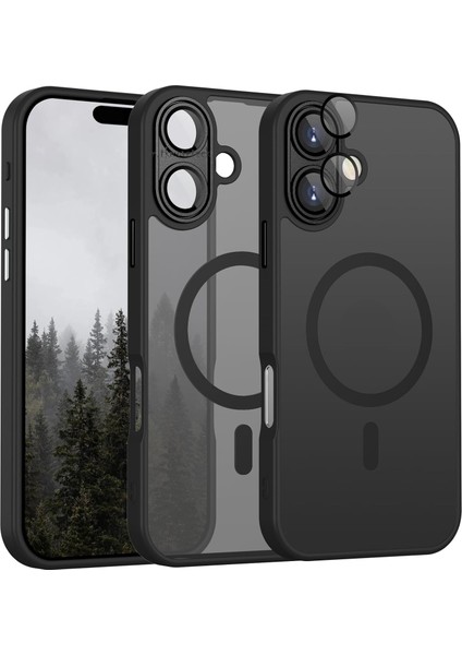 Apple iPhone 17 Kılıf Tam Kamera Korumalı Mat Magsafe Wireless Şarj Destekli Renkli Hassas Butonlu Kapak