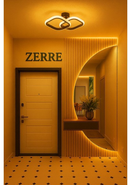 Avize Niva Siyah Kare Yeni Süper 3 Renk Ledli