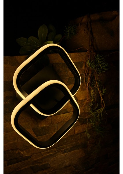 Avize Niva Siyah Kare Yeni Süper 3 Renk Ledli modelleri