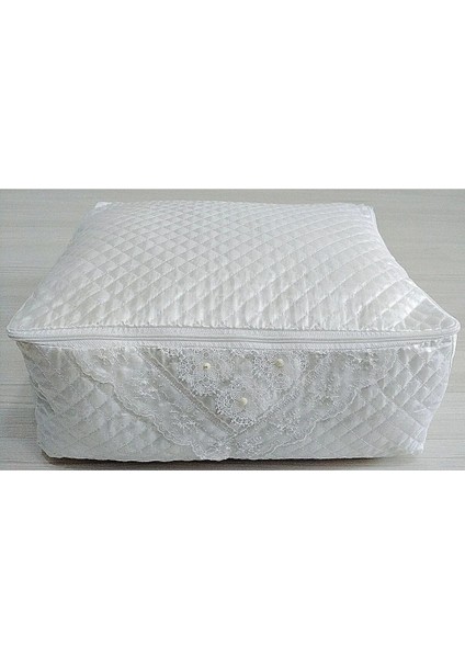 Incili Saten Beyaz Yorgan Yastık Kazak Hurcu Kapitoneli Çeyizlik Boçalık Büyük Orta Küçük Boy