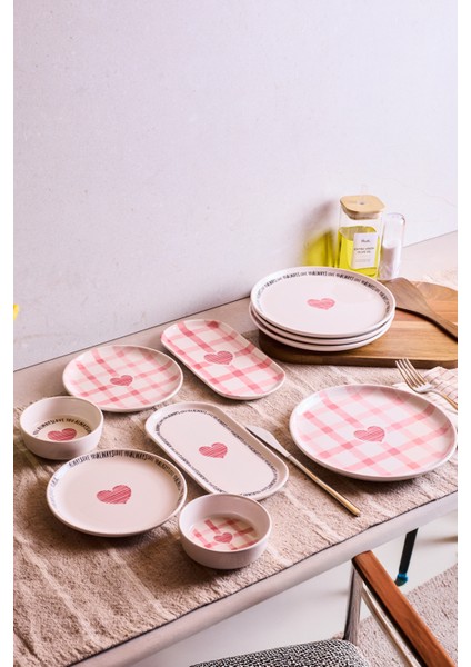 Hearts 10 Parça 4 Kişilik Kahvaltı Takımı