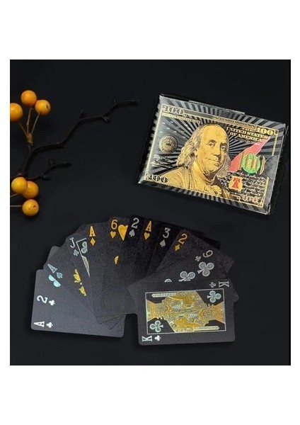 Black Serisi 100 Dolar Plastik Iskambil Kartları