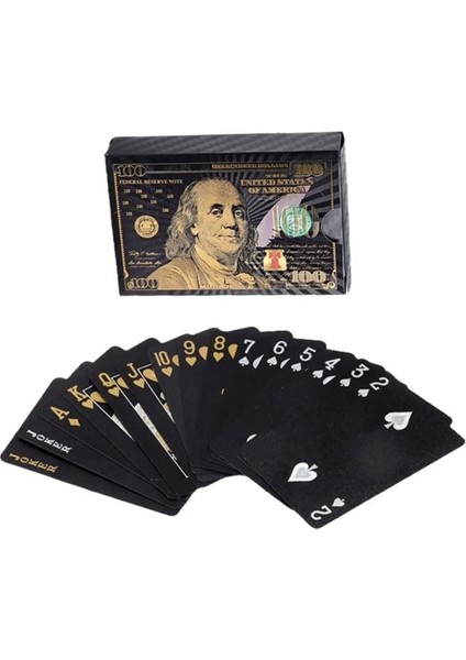 Black Serisi 100 Dolar Plastik Iskambil Kartları fiyatları