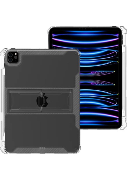 Apple iPad Pro 12.9 2022 Kılıf Kickstand Darbe Korumalı Dropcase Kalemlikli Tpu Tank Silikon