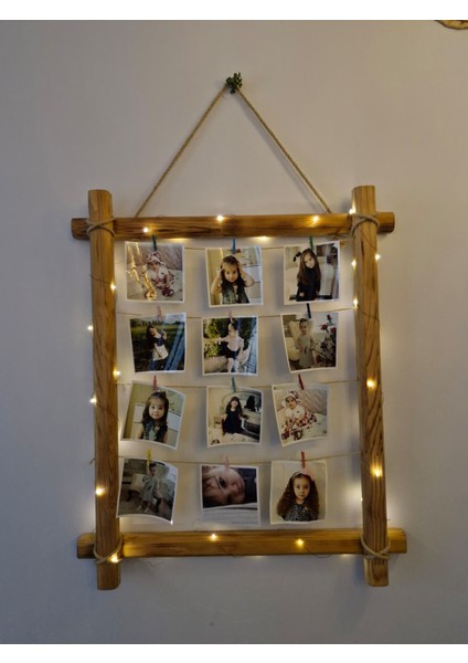 Anı Çerçevesi Çam Ağacı Hediyelik 12 Fotoğraflık Anı Çerçevesi | 10X10 cm Boyutuna Uygun