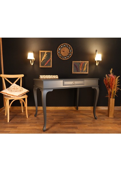 110 cm Çekmeceli Masif Antrasit Çalışma Masası