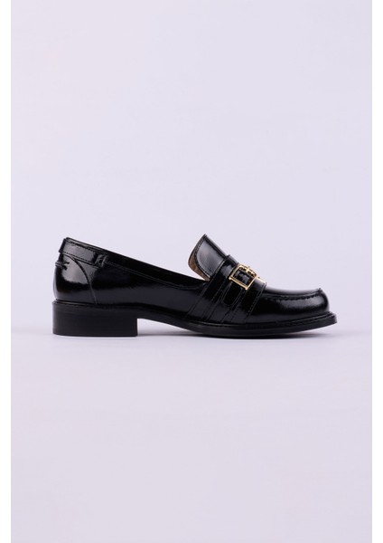 Hakiki Deri Rugan Loafer Kadın Ayakkabısı 25HSY503 fırsatları