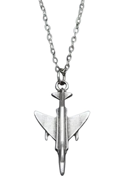 F4 Phantom Uçak Gümüş Kaplama Kolye Ucu