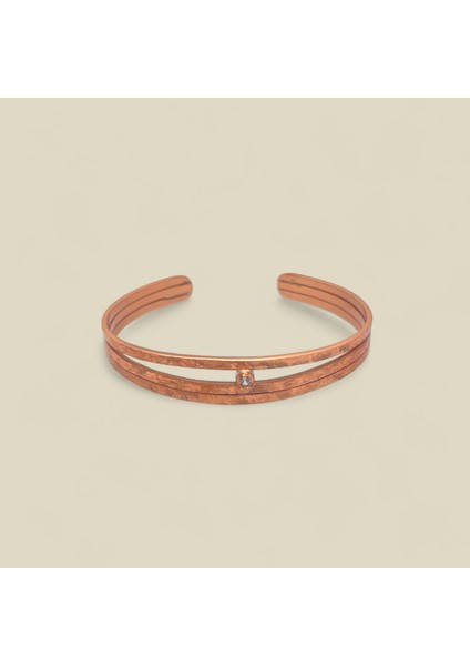 Bakırın Şifalı Dokunuşu: El Yapımı Saf Bakır Üç Katlı Tek Taş Kelepçe Bileklik fiyatları