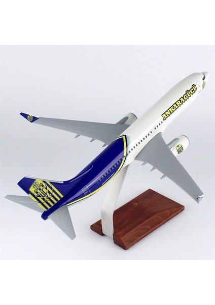 Thy Ankara Gücü Logolu B737-800 Yolcu Uçağı, 1/100 Ölçek, Sergilemeye Hazır Ahşap Standlı Model modelleri