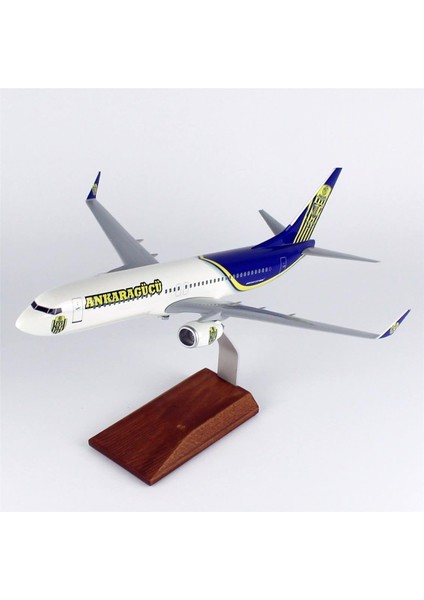 Thy Ankara Gücü Logolu B737-800 Yolcu Uçağı, 1/100 Ölçek, Sergilemeye Hazır Ahşap Standlı Model fırsatları