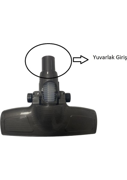 P1200 Pratik Süpürge Tekerlekli Emici Başlık Gri (Yuvarlak Giriş)