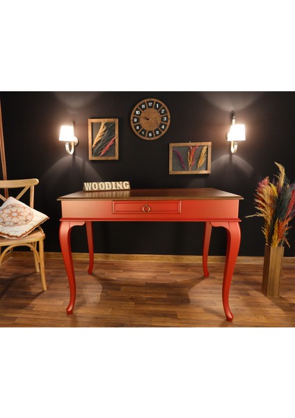 110 cm Çekmeceli Masif Kırmızı Ceviz Çalışma Masası indirimleri