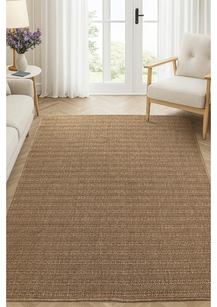 Jüt Tabanlı Hasır Dokuma Örme Bohem Halı Kilim