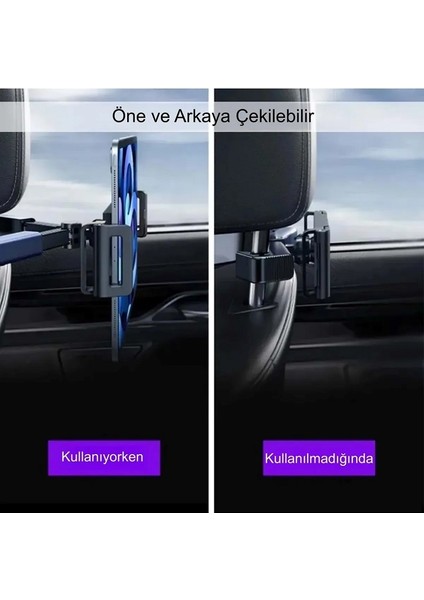 Araç Arka Koltuk Evrensel Tablet ve Telefon Tutucu Araba Kafalık 12.9 Inç 360° Dönebilir modelleri