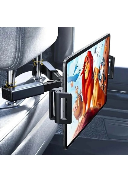 Araç Arka Koltuk Evrensel Tablet ve Telefon Tutucu Araba Kafalık 12.9 Inç 360° Dönebilir