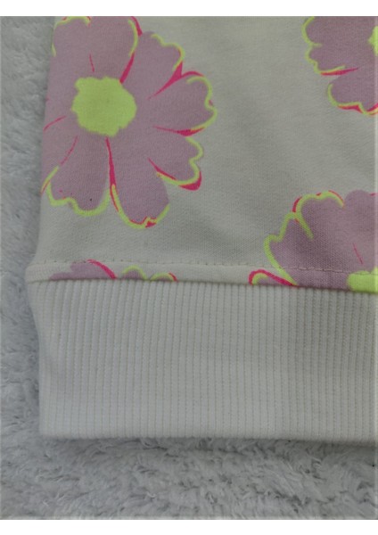 Çiçek Desenli Pamuklu Kız Çocuk Sweatshirt modelleri