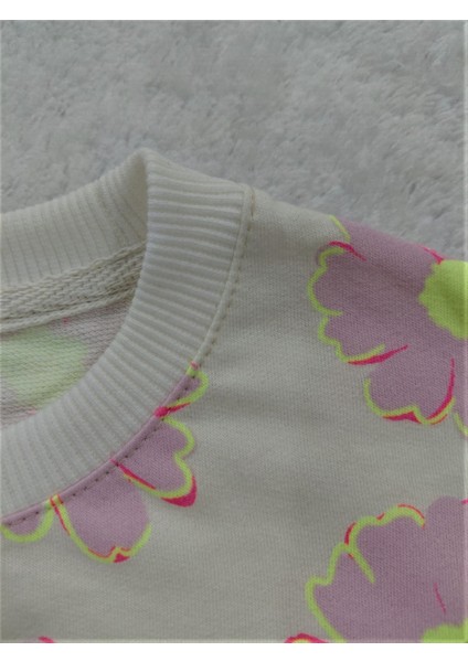 Çiçek Desenli Pamuklu Kız Çocuk Sweatshirt indirimleri