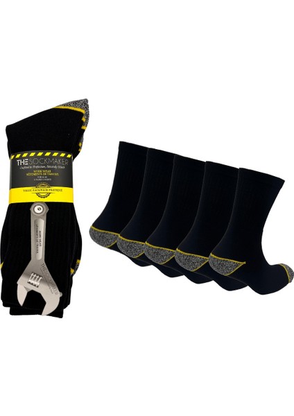 Tam Havlu Erkek Siyah Çorap | 5 Çift | Dayanıklı ve Ekonomik | 41-46 Numara | Outdoor Işlere Uygun