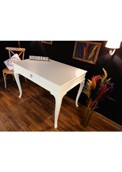 110 cm Çekmeceli Masif Krem Çalışma Masası fiyatları
