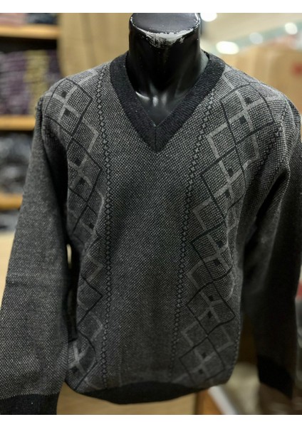 Erkek Triko V Yaka Desenli Kazak fiyatları