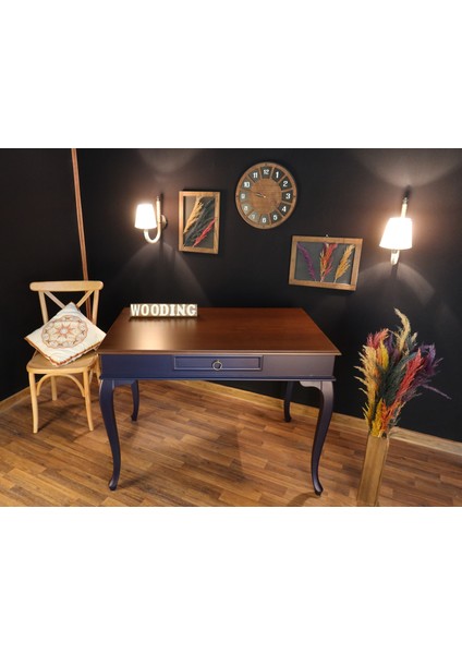 110 cm Çekmeceli Masif Lacivert Ceviz Çalışma Masası indirimleri