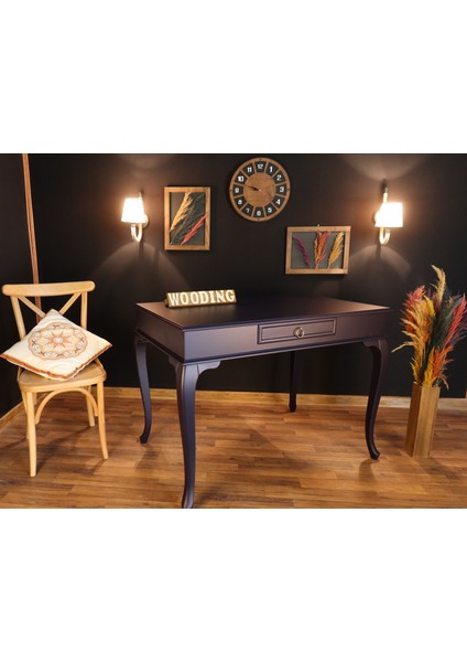 110 cm Çekmeceli Masif Lacivert Çalışma Masası