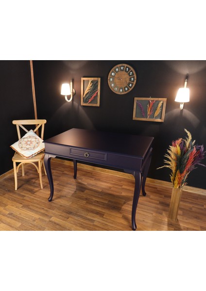 110 cm Çekmeceli Masif Lacivert Çalışma Masası modelleri