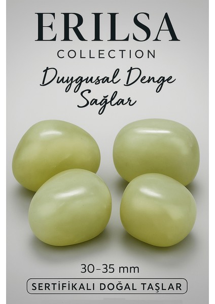 Sertifikalı Doğal Yeşim Taşı Kütle 30-35 mm – Duygusal Denge, Huzur ve Şifa Taşı
