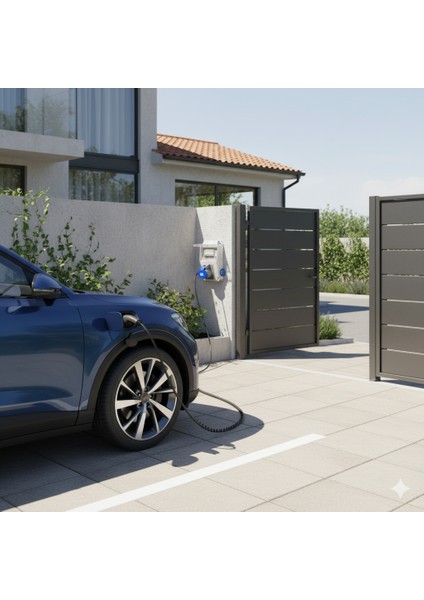 Royal Elektrikli Araç Monofaze Şarj Istasyonu Besleme Panosu. 3.7-7.4 Kw. Tesla Blue Adaptör Uyumlu. Kombinasyon Kutusu modelleri