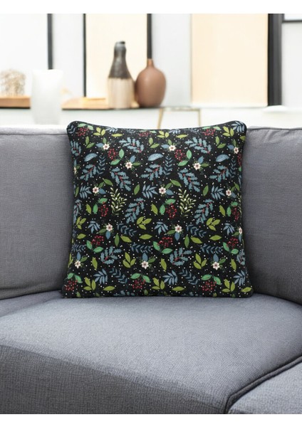 Simli Baskılı Biyeli Kırlent Kılıfı - Çift Taraflı | 45X45 cm fırsatları