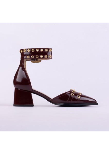 Hakiki Deri Rugan Topuklu Kadın Ayakkabısı 25HSY500 indirimleri