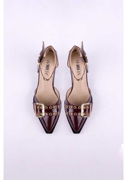 Hakiki Deri Rugan Topuklu Kadın Ayakkabısı 25HSY500 modelleri