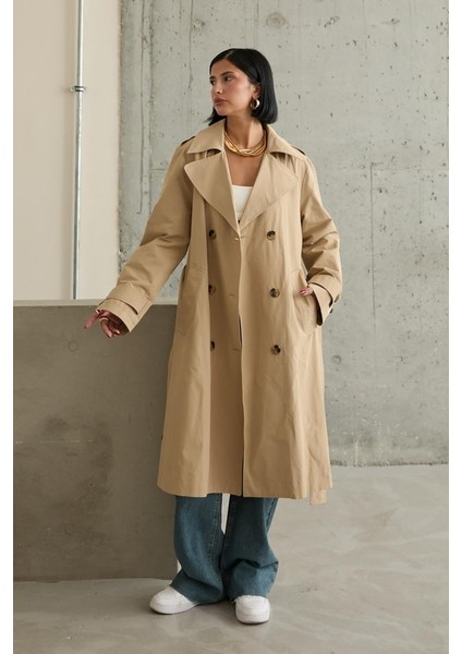 Eyesof Camel Uzun Kemerli Trençkot