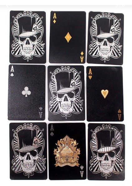 Kuru Kafa Desenli Plastik Siyah Iskambil Kartı fiyatları