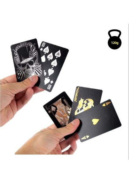 Kuru Kafa Desenli Plastik Siyah Iskambil Kartı modelleri