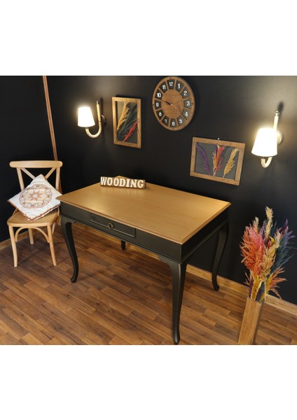 110 cm Çekmeceli Masif Siyah Naturel Çalışma Masası fiyatları