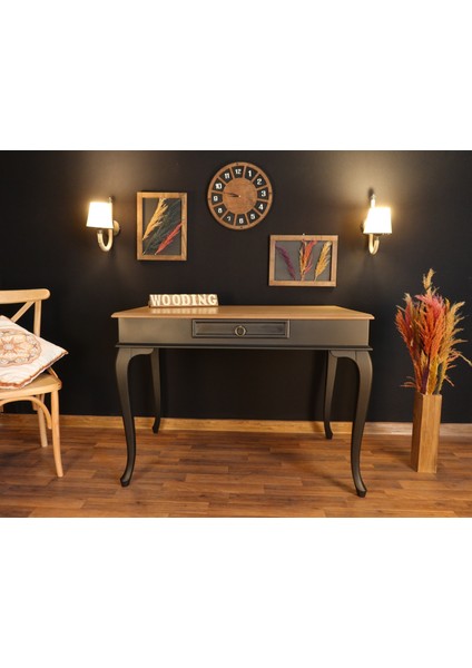 110 cm Çekmeceli Masif Siyah Naturel Çalışma Masası fırsatları