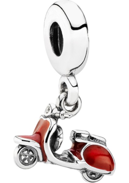 Kırmızı Scooter Charm | 925 Ayar Gümüş